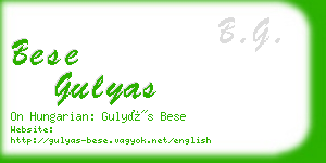 bese gulyas business card